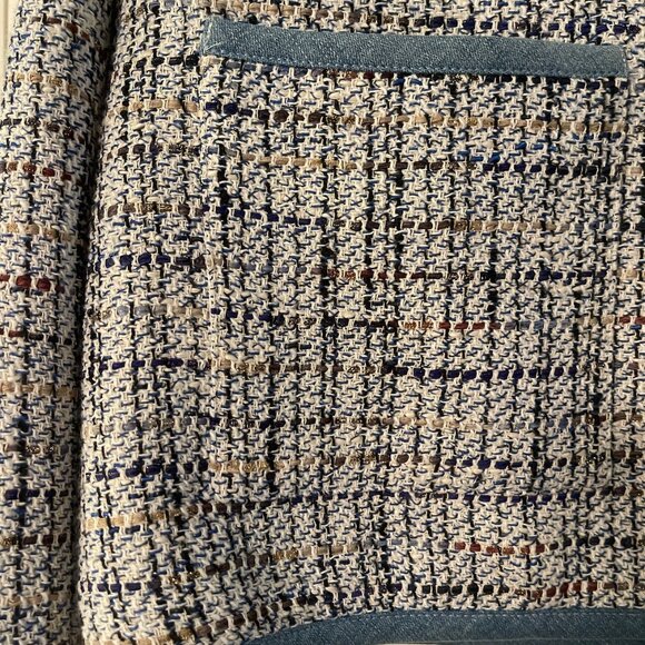 Veronica Beard Blue and White Tweed Blazer 12 L Chanel Style - Picture 7 of 8